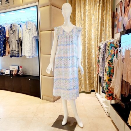 레이온 비치프린트 원피스홈웨어