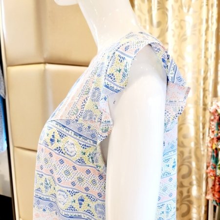 레이온 비치프린트 원피스홈웨어