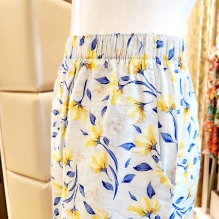 시원한 블루 꽃나염 홈웨어바지