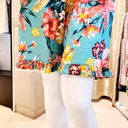 프릴밑단 플라워 반바지홈웨어