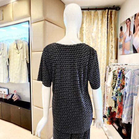 여성 주름지 반팔 이지웨어상의