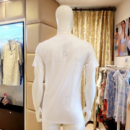 남성 면50수 흰색 반팔런닝