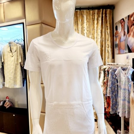 남성 면80수 흰색 반팔런닝