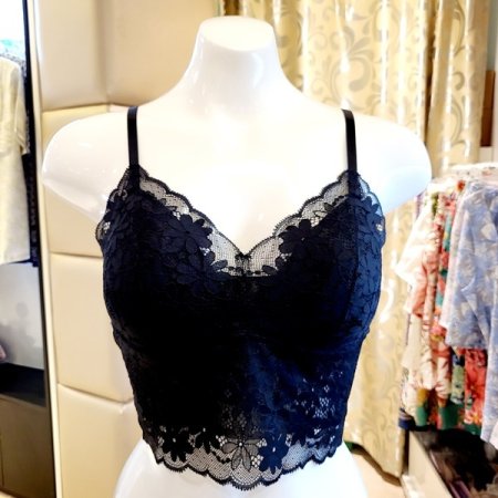 3색택1 자카드레이스 크롭탑 브라렛