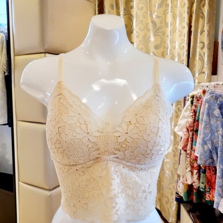 3색택1 자카드레이스 크롭탑 브라렛