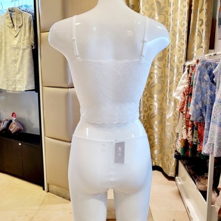 크롭탑 노와이어 브라렛 헴팬티세트