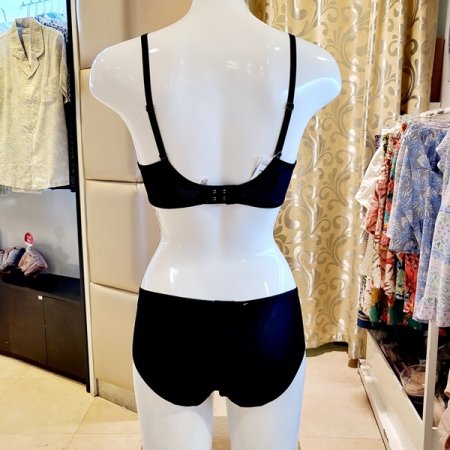 쉬폰패치 패드브라 AB컵 헴팬티세트