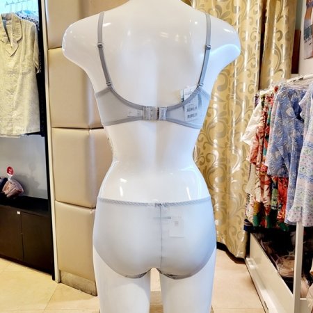 E컵 쉬폰패치 패드브라 헴팬티세트