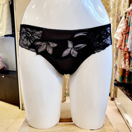 E컵 쉬폰패치 패드브라 헴팬티세트