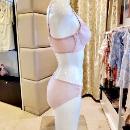 E컵 풀커버 패드브라 헴팬티세트