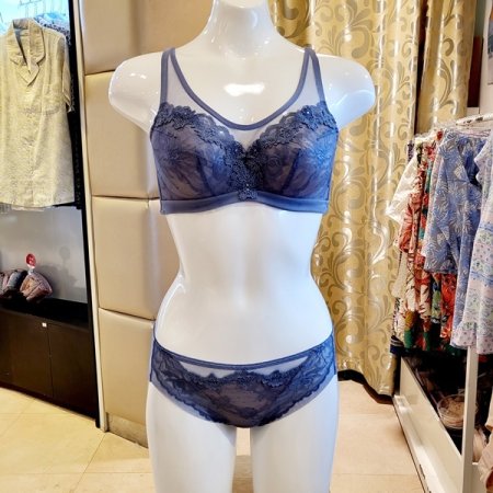 E컵 풀커버 패드브라 헴팬티세트