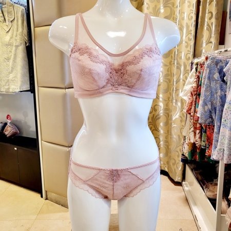 풀커버 패드브라 레이스팬티 세트