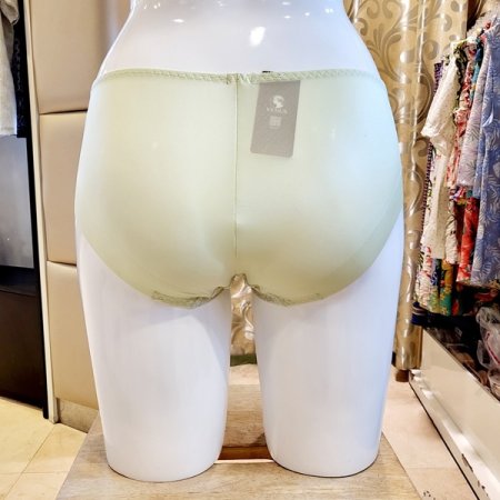 소프트 그린 자수 헴라인 여성팬티
