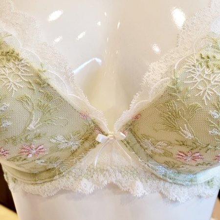 C컵 플라워 자수 가드닝 몰드브라