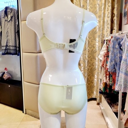 C컵 가드닝자수 몰드브라 헴팬티세트