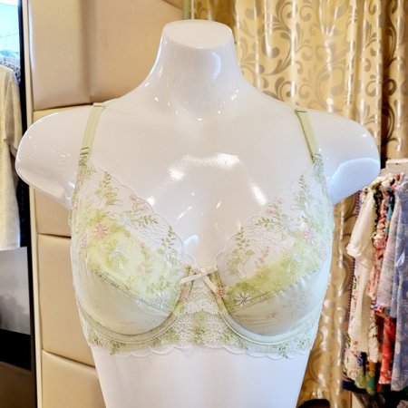 D컵 가드닝 자수 레이스 홑겹브라