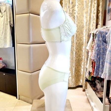 가드닝 자수 홑겹브라 헴팬티세트