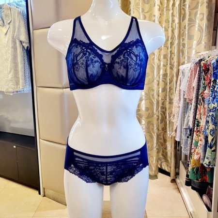 D컵E컵 풀커버 홑겹브라 헴팬티세트