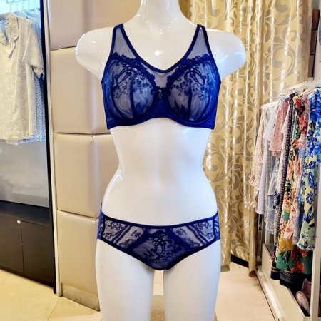 DE컵 풀커버홑겹브라 레이스팬티세트