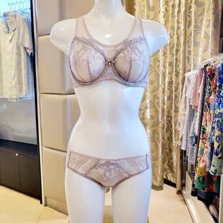 DE컵 풀커버홑겹브라 레이스팬티세트