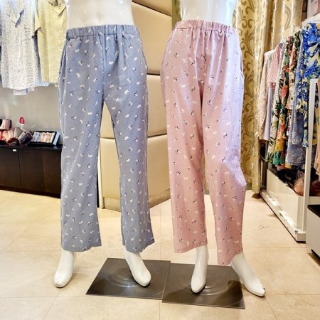 커플 강아지나염 면 긴바지 잠옷