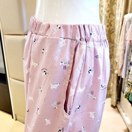 커플 강아지나염 면 긴바지 잠옷