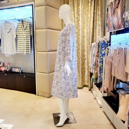 부드러운 꽃나염 7부소매 홈 원피스