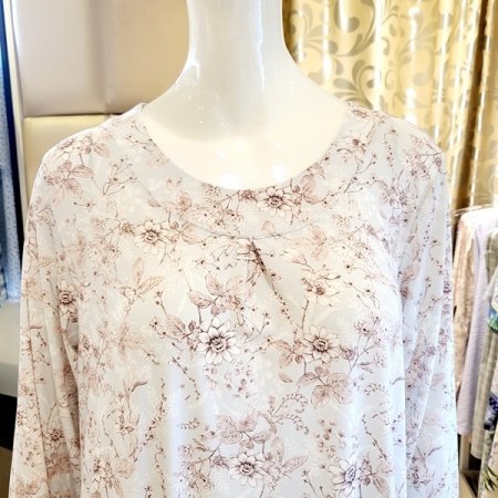 7부소매 꽃나염 원피스 홈웨어