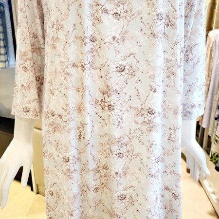 7부소매 꽃나염 원피스 홈웨어