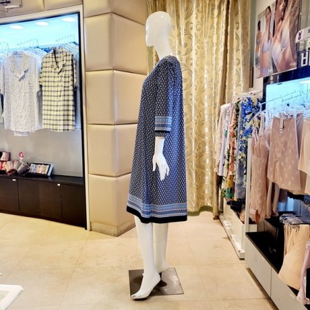 스판 보더나염 7부소매 홈 원피스