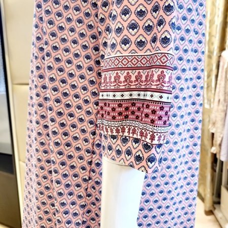 7부소매 스판 보더나염 홈 원피스