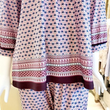 2색택1 보더나염 스판 홈웨어상의