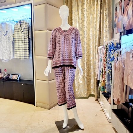 여성 스판 보더나염 홈웨어 상하세트