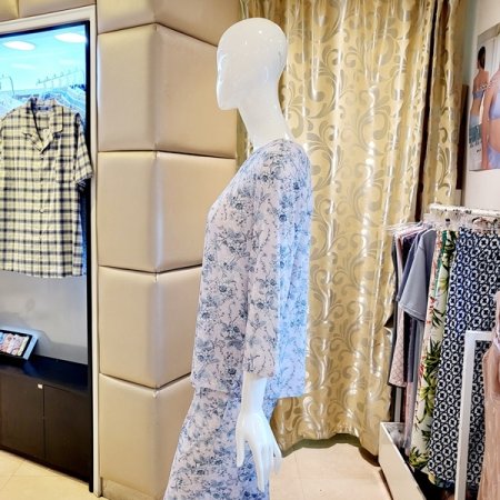 부드러운 꽃나염 여성 홈웨어상의