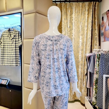 부드러운 꽃나염 여성 홈웨어상의