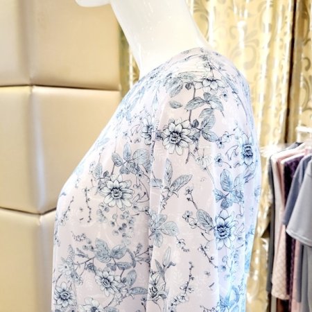 부드러운 꽃나염 여성 홈웨어상의