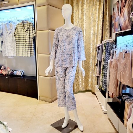 비너스 부드러운 꽃나염 여성 홈웨어세트