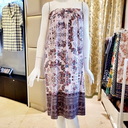 스판 기모가공 꽃나염 골프가운