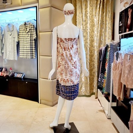 스판 기모가공 꽃나염 골프가운