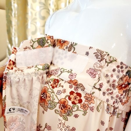 스판 기모가공 꽃나염 골프가운