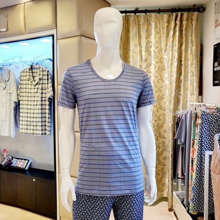 2색택1 남성 면 선염 반팔런닝