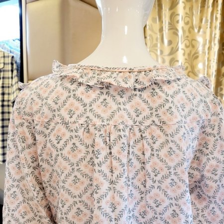 라운드넥 면 꽃나염 여성 간절기잠옷