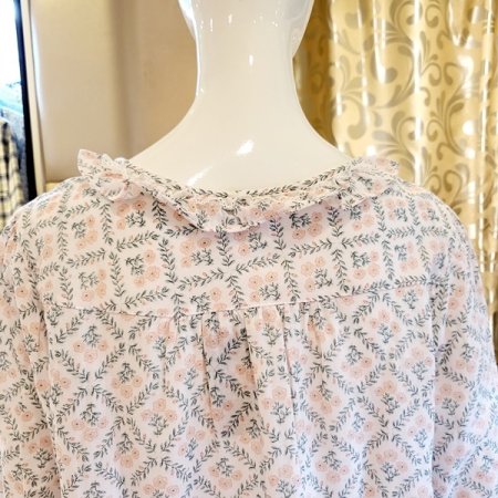 여성 라운드넥 긴팔 원피스 파자마