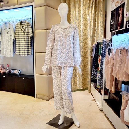 커플 면 꽃나염 간절기 파자마세트