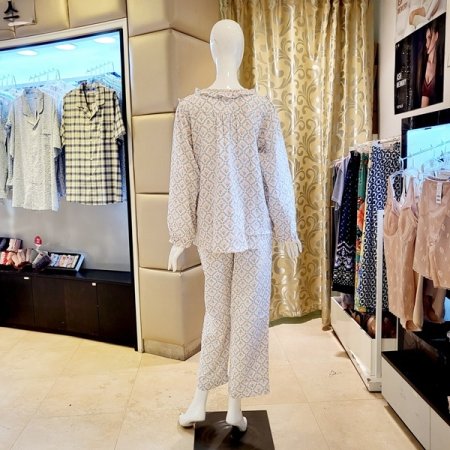 커플 면 꽃나염 간절기 파자마세트