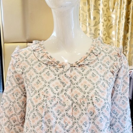 커플 면 꽃나염 간절기 파자마세트