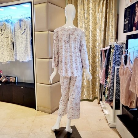 여성 은은한 꽃나염 홈웨어세트