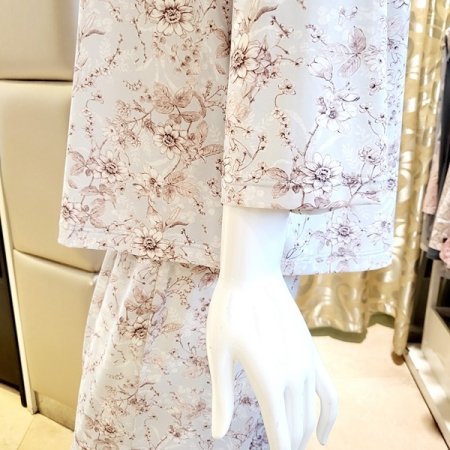 여성 은은한 꽃나염 홈웨어세트