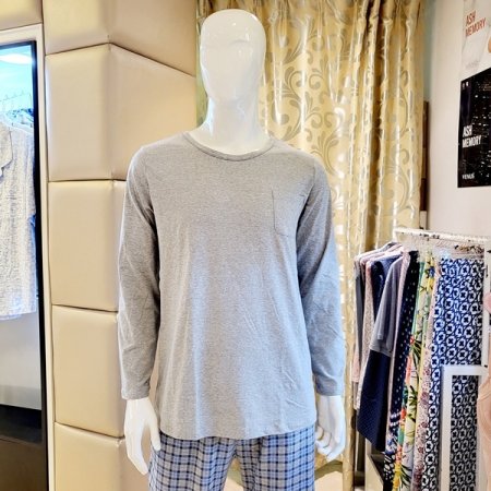 남성 심플 멜란지 이지웨어상의