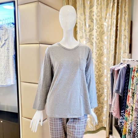 여성 베이직 멜란지 이지웨어상의